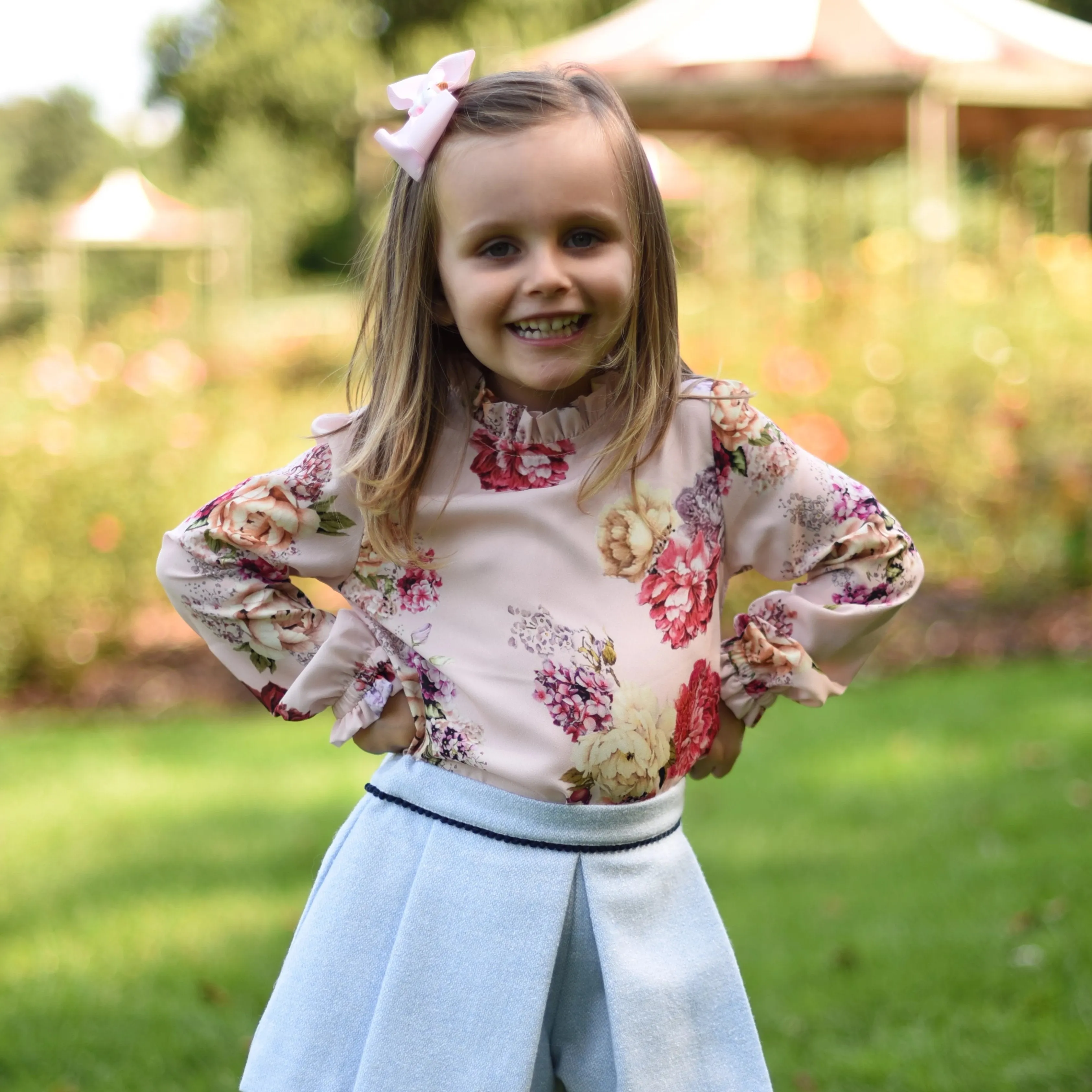 Girl Pink Floral Blouse