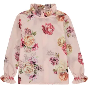 Girl Pink Floral Blouse