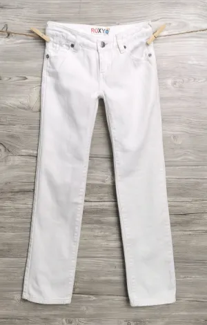 GIRL SIZE 8 YEARS - ROXY, White Jeans VGUC B15