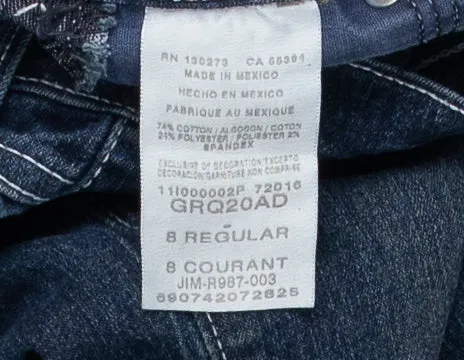 GIRL SIZE 8 YEARS - WRANGLER, 'Q-BABY' Cowgirl Cut Jeans VGUC B55