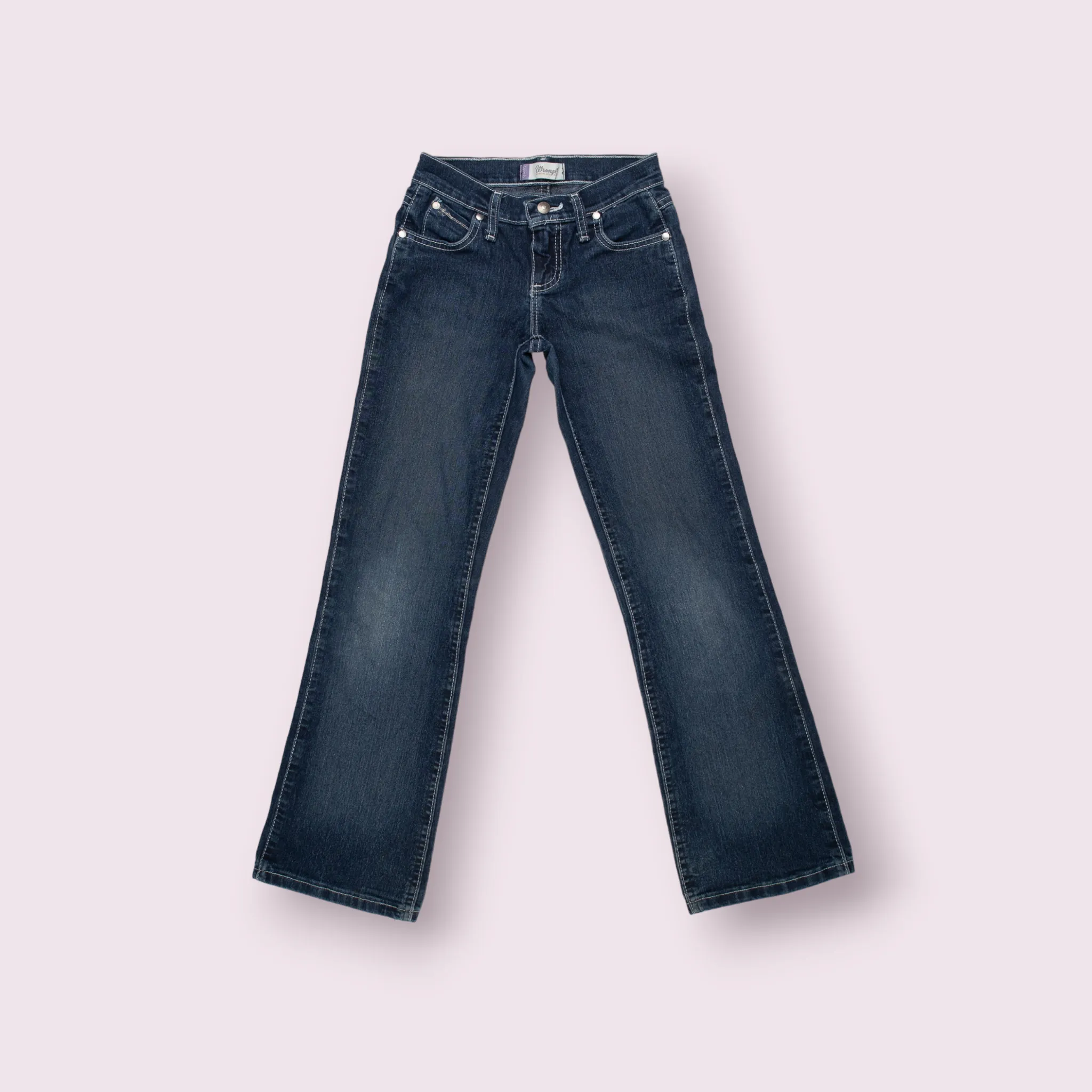 GIRL SIZE 8 YEARS - WRANGLER, 'Q-BABY' Cowgirl Cut Jeans VGUC B55