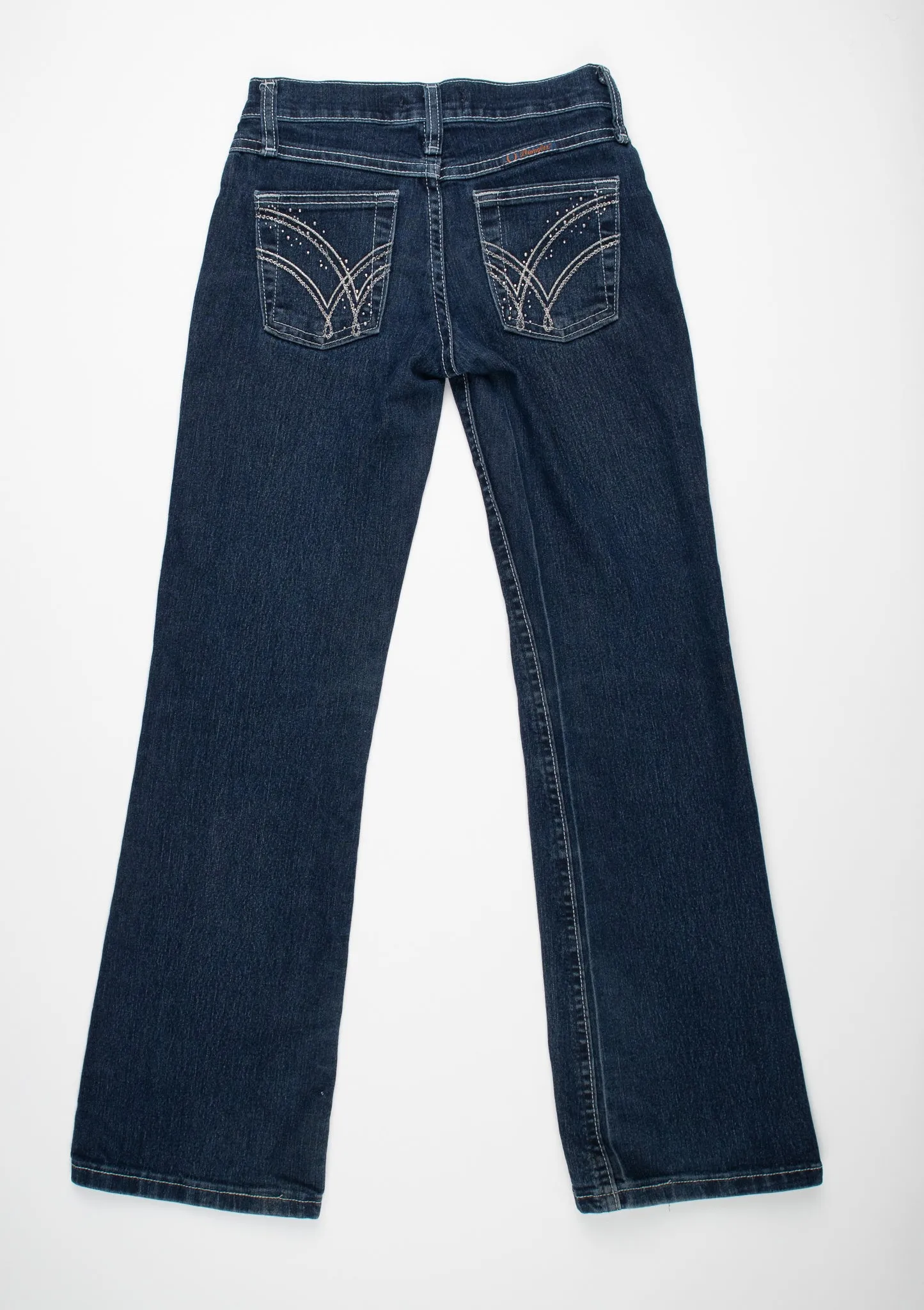 GIRL SIZE 8 YEARS - WRANGLER, 'Q-BABY' Cowgirl Cut Jeans VGUC B55