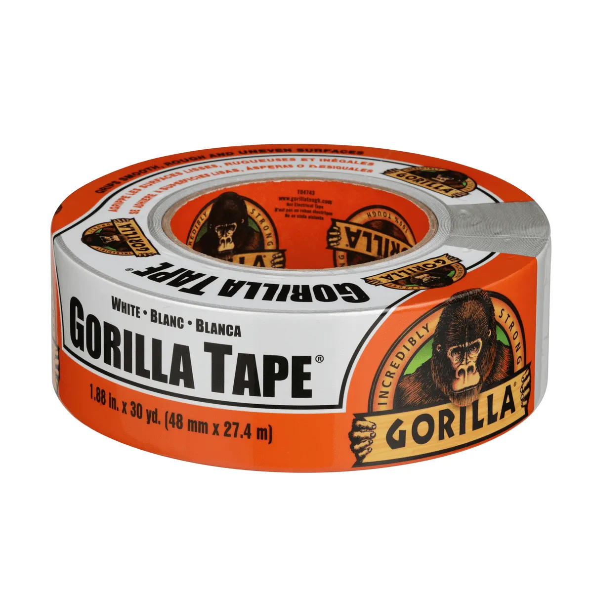 Gorilla Glue White Tape | 30yd | Double Thick Adhesive Tape | Weather Resistant