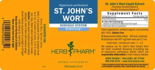 Hierba Farm glicerita sin alcohol de hierba de San Juan para un buen estado de ánimo y equilibrio emocional – 1 onza, DSJW04, 1, 1