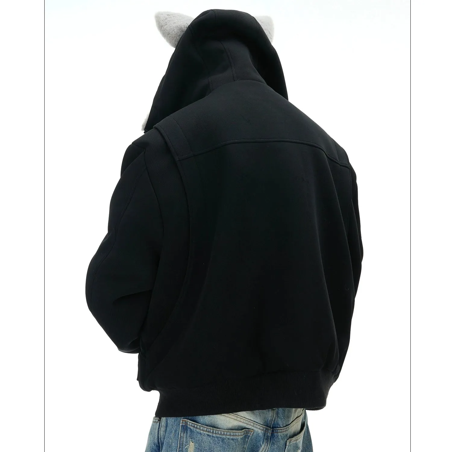 Hooded Insulated Jacket with Ear Design
