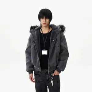 Hooded Jacket with Faux Fur Trim