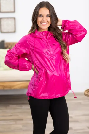 Hot Pink Packable Water Repellant Jacket