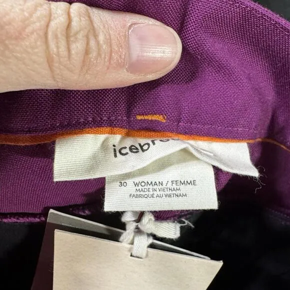 Icebreaker shorts womens 30 berry hiking gorpcore camping wool granola girl