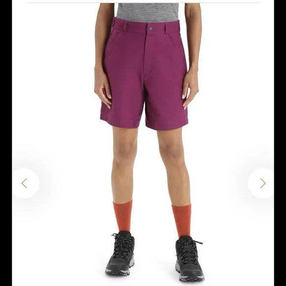 Icebreaker shorts womens 30 berry hiking gorpcore camping wool granola girl