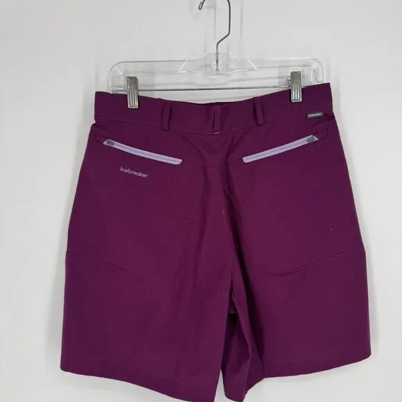 Icebreaker shorts womens 30 berry hiking gorpcore camping wool granola girl
