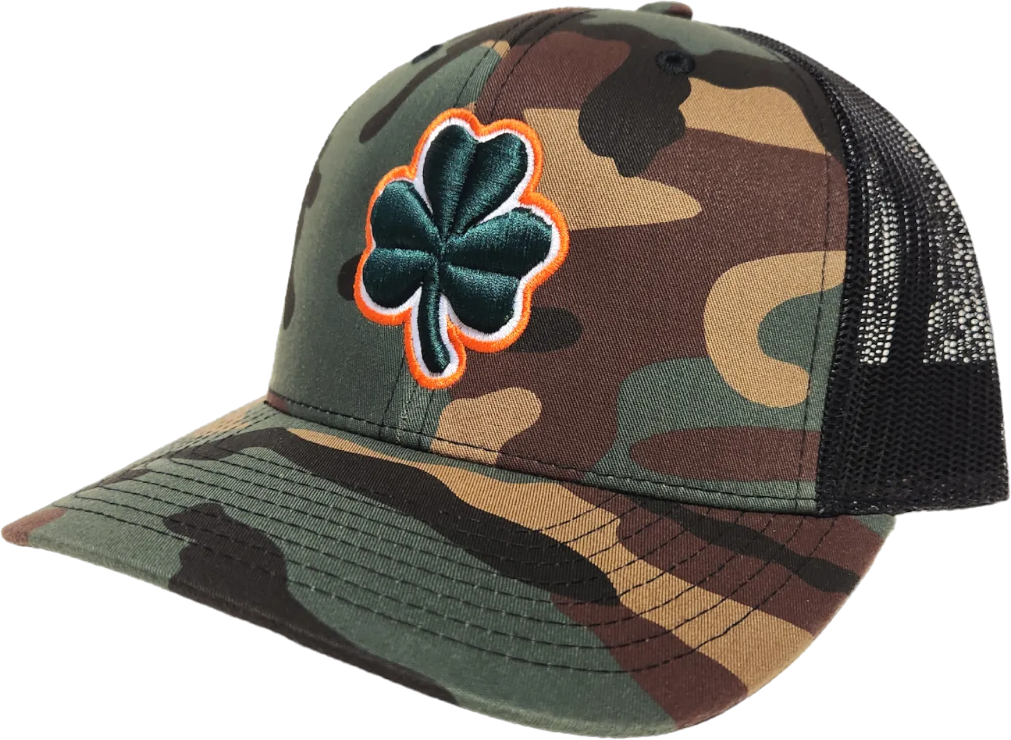 Irish Trucker Cap Essence Clover 2 Camo