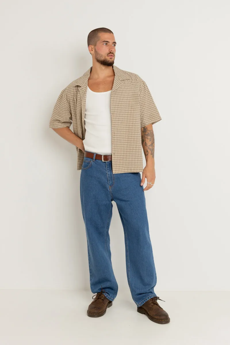 Jeremy Check Ss Shirt Ochre