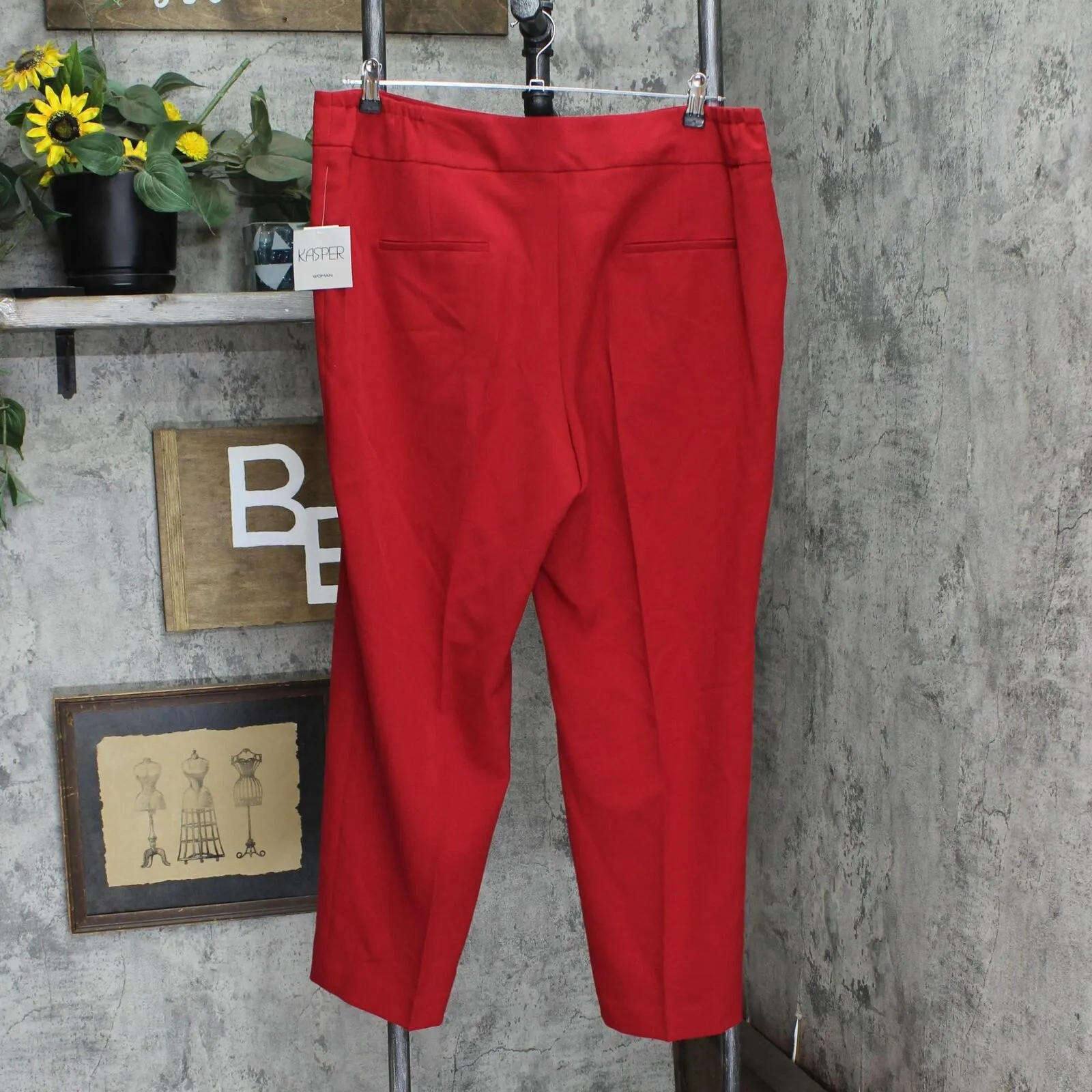 Kasper Womens Plus Size Stretch Crepe Slim-Leg Pants 10785910