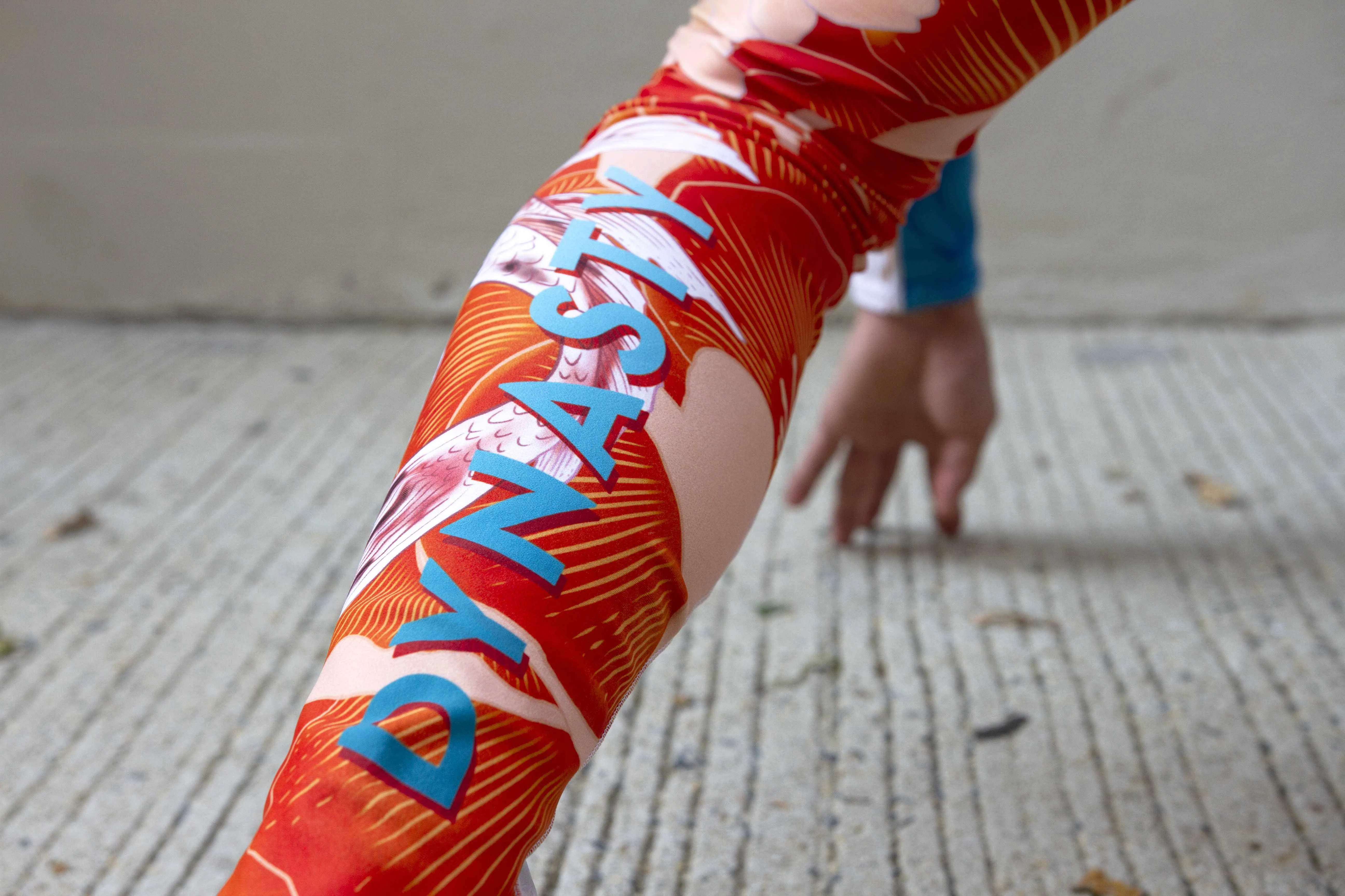 Koi Garden Grappling Spats (Teal / Orange)