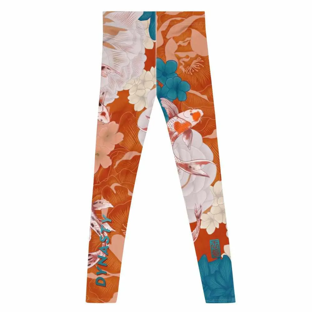 Koi Garden Grappling Spats (Teal / Orange)