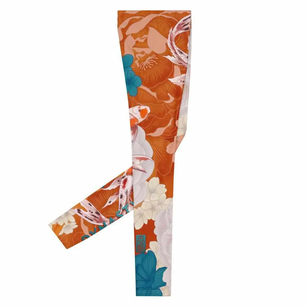 Koi Garden Grappling Spats (Teal / Orange)
