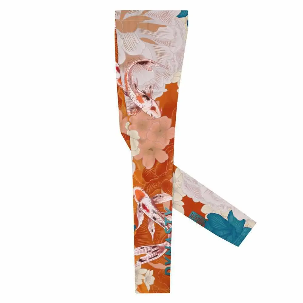 Koi Garden Grappling Spats (Teal / Orange)