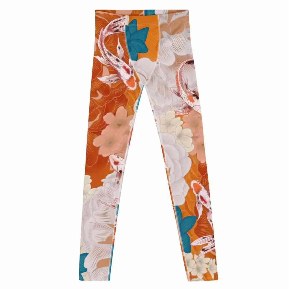 Koi Garden Grappling Spats (Teal / Orange)