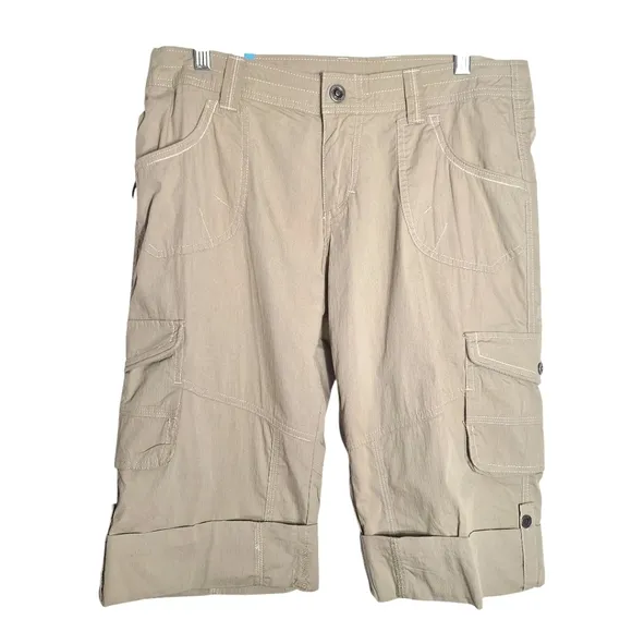 Kuhl Kurve Womens Kontra Activewear Capris &amp; Shorts Khaki 10 Hiking Outdoors
