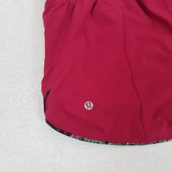 Like NEW Lululemon 4 Choose a Side 3&quot; Athletic Shorts Ruby Red / Zen Floral