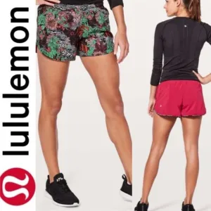 Like NEW Lululemon 4 Choose a Side 3&quot; Athletic Shorts Ruby Red / Zen Floral
