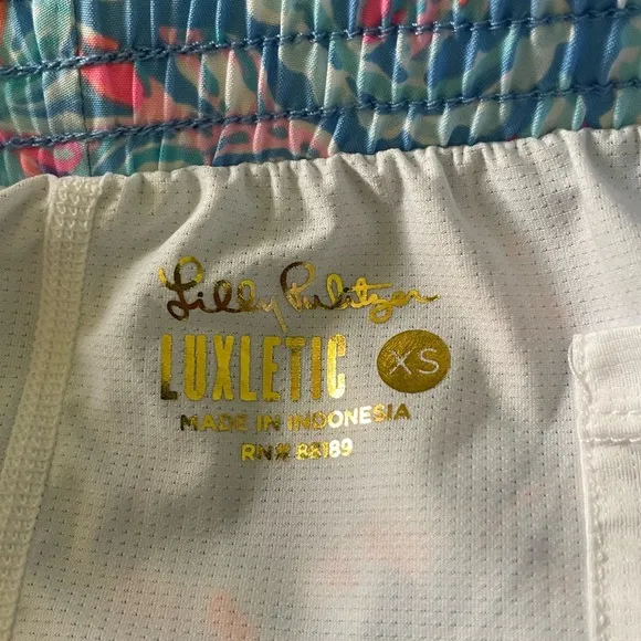 Lilly Pulitzer Ocean Trail Shorts Luxletic In Zanzibar Blue Fish Kiss Size XS