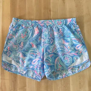 Lilly Pulitzer Ocean Trail Shorts Luxletic In Zanzibar Blue Fish Kiss Size XS