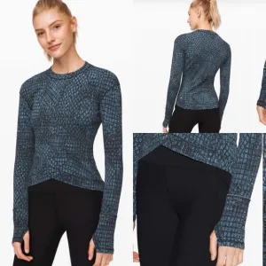 Lululemon Close to Crossing Long Sleeve JacquardTectonic Jacquard ShipmateBlack