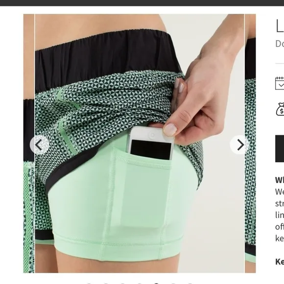 Lululemon In A Flash ShortDouble Diamond Fresh Teal / Black 4