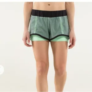Lululemon In A Flash ShortDouble Diamond Fresh Teal / Black 4