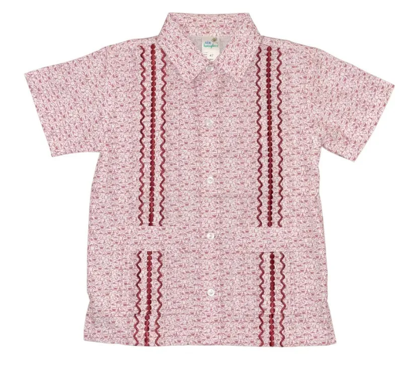 Maroon Game Day Guayabera Shirt  || Tailgate Collection