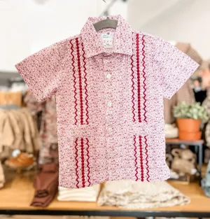 Maroon Game Day Guayabera Shirt  || Tailgate Collection