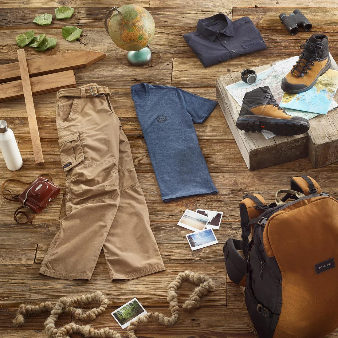 Men's Travel Trekking Cargo Trousers - TRAVEL 500