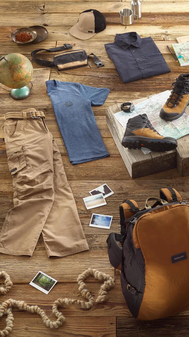 Men's Travel Trekking Cargo Trousers - TRAVEL 500