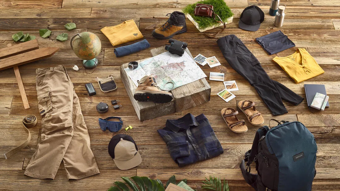 Men's Travel Trekking Cargo Trousers - TRAVEL 500