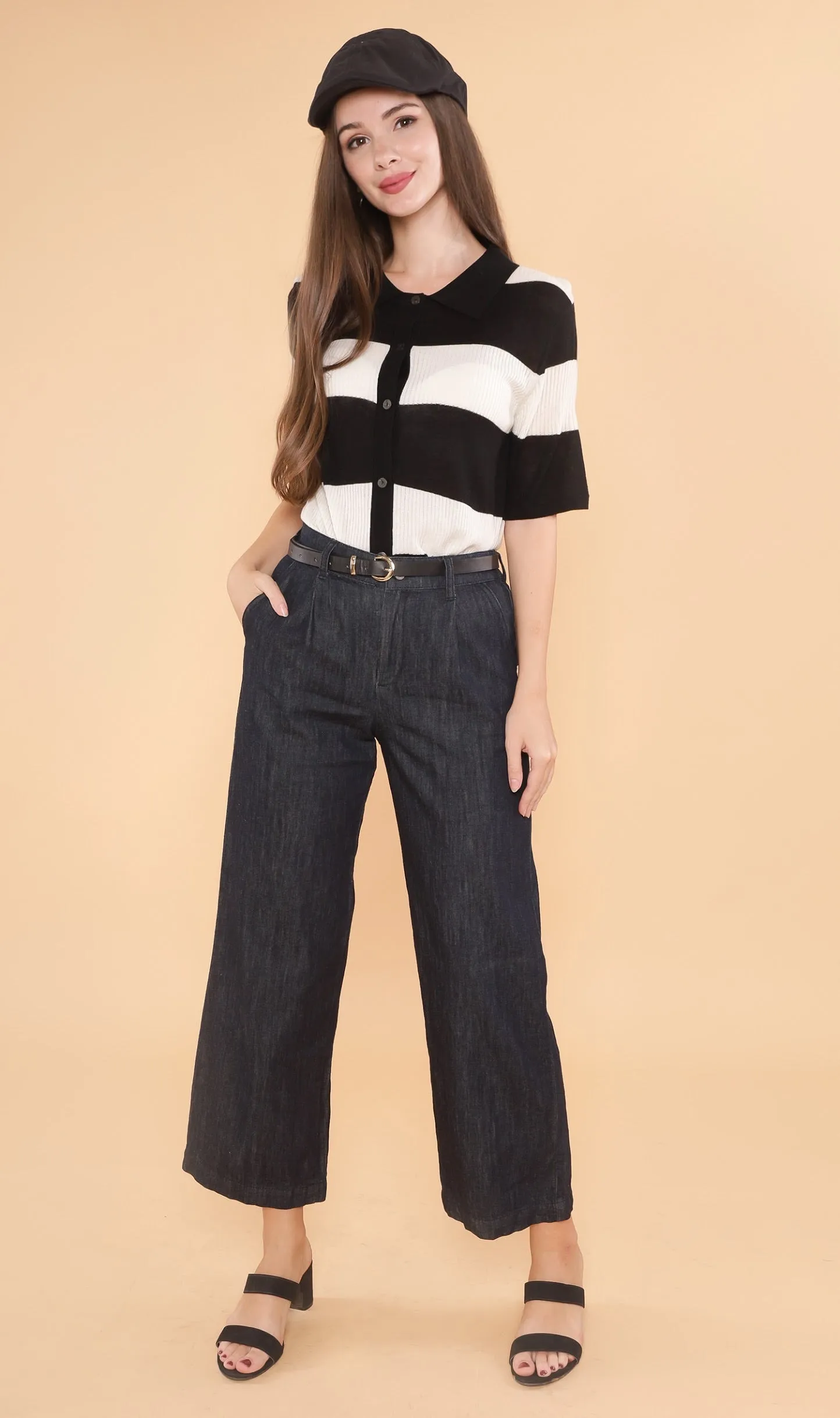 MERRITT Buttondown Knit Polo (Black)
