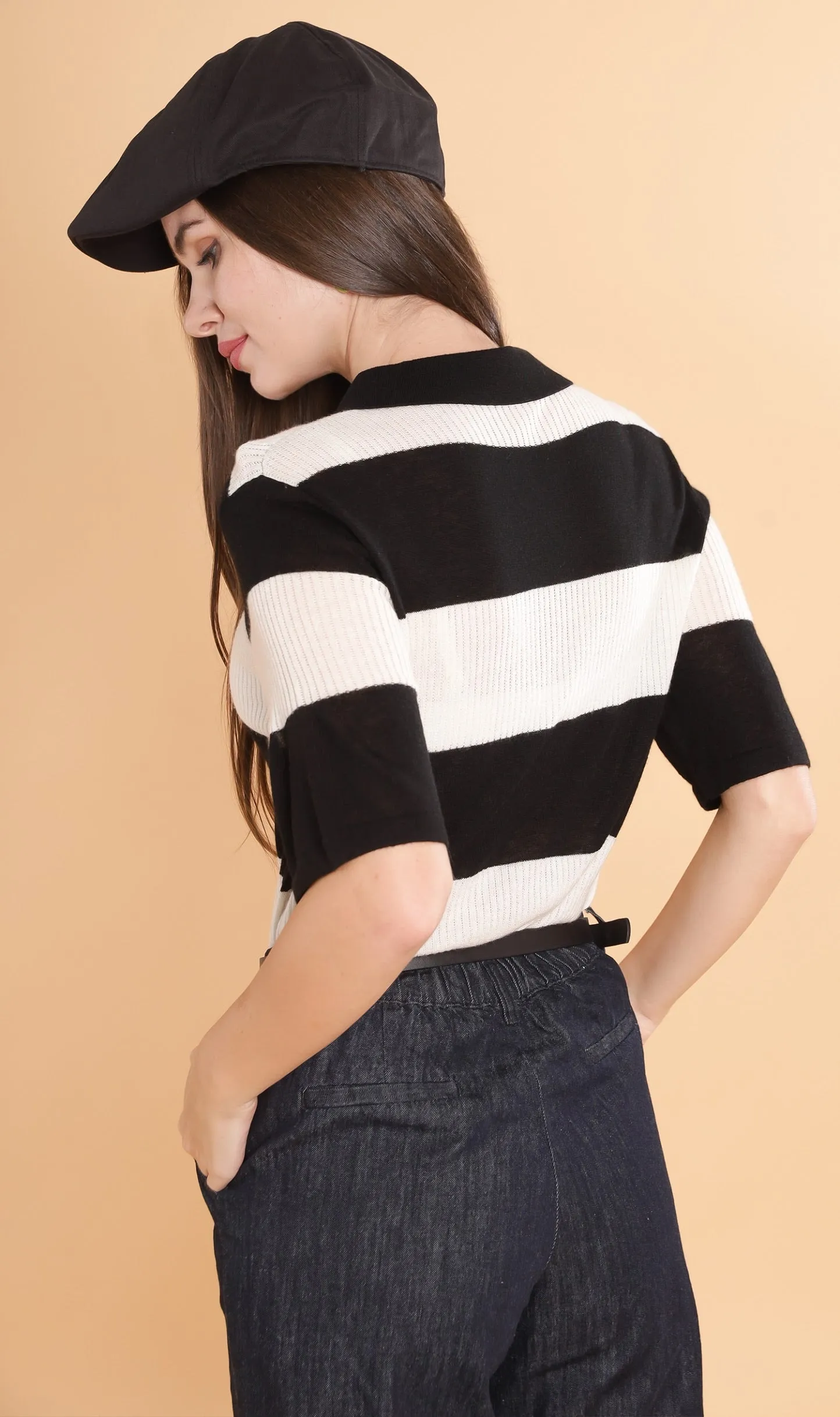 MERRITT Buttondown Knit Polo (Black)