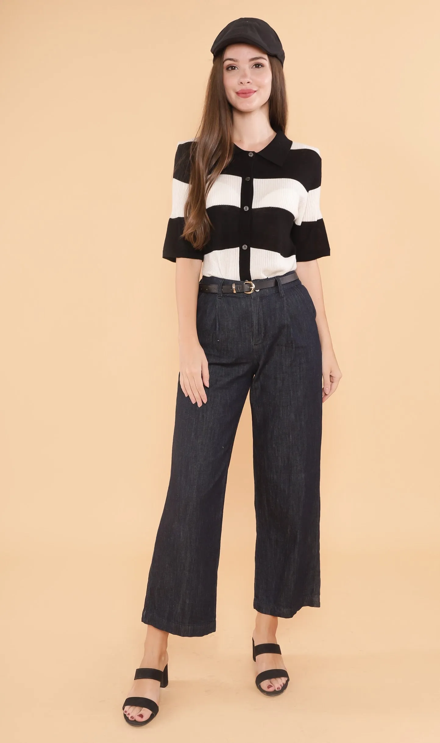 MERRITT Buttondown Knit Polo (Black)