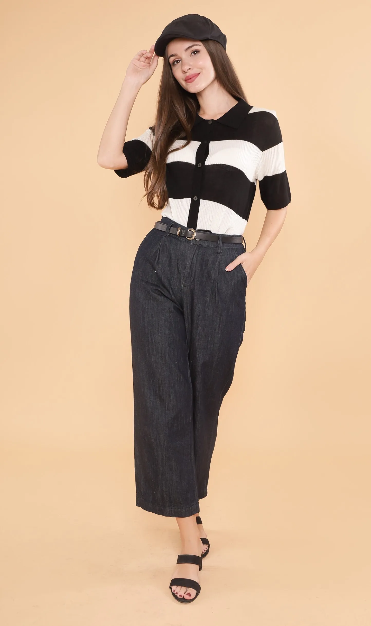 MERRITT Buttondown Knit Polo (Black)