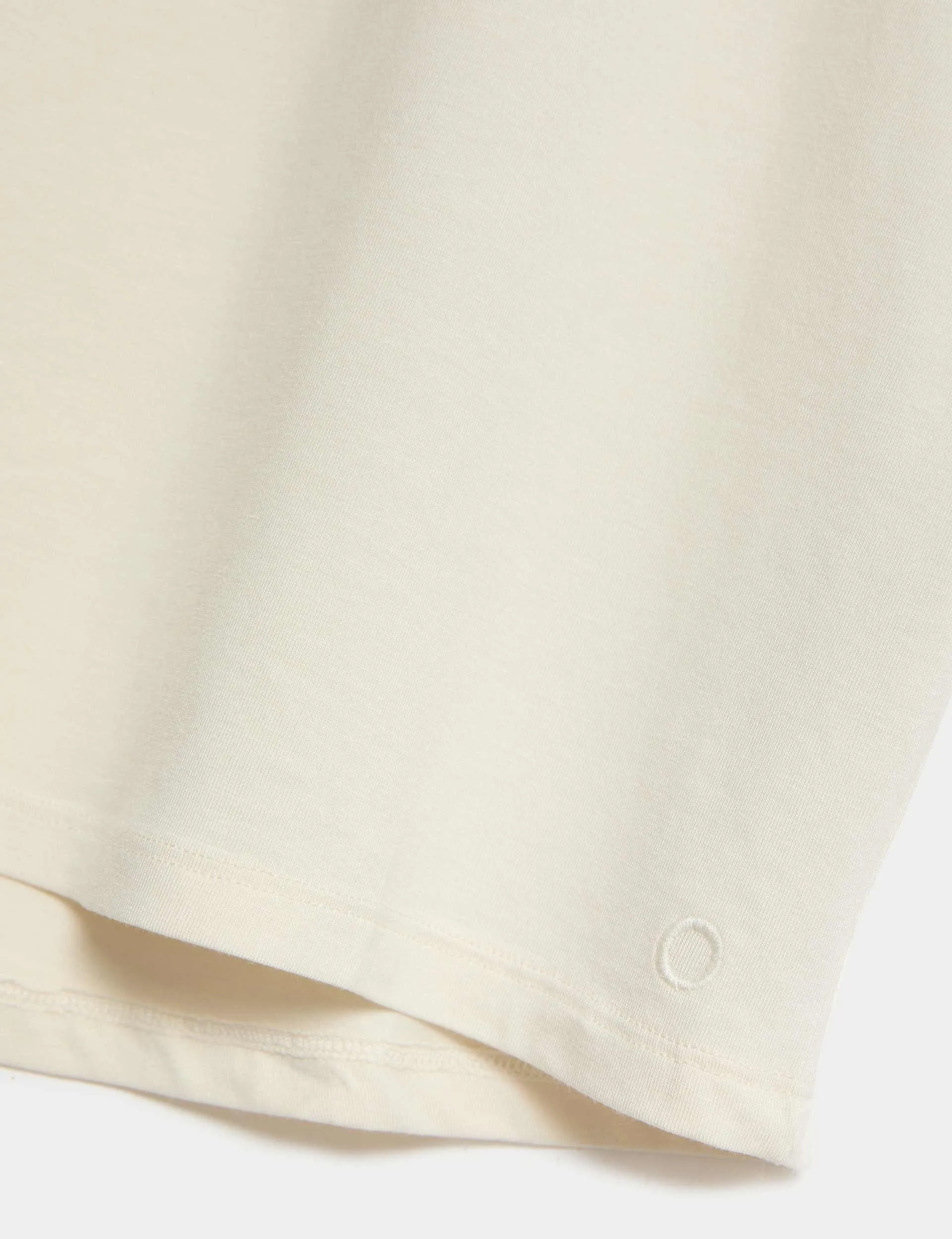 Modal Blend Lightweight Tie Back T-Shirt - Ivory