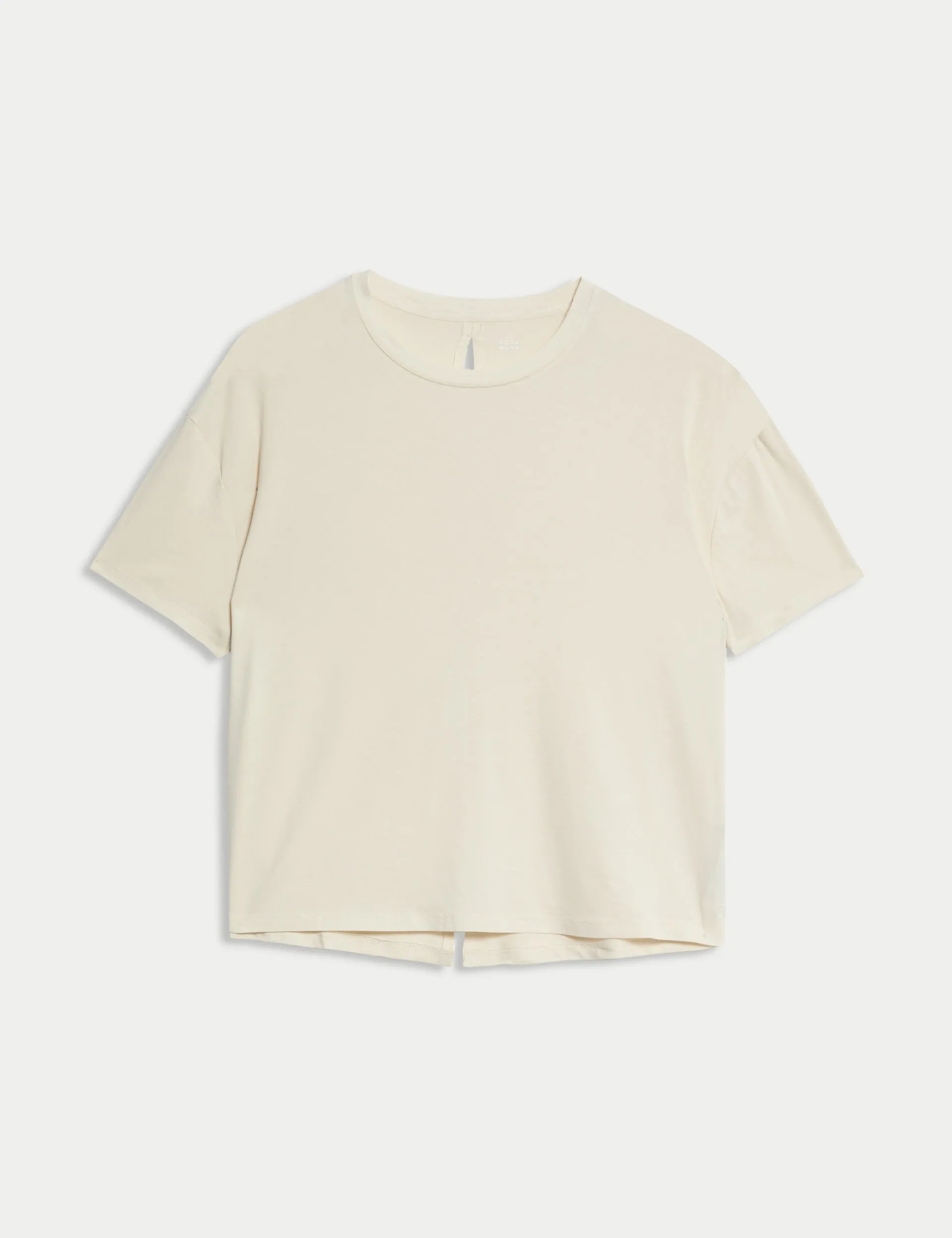 Modal Blend Lightweight Tie Back T-Shirt - Ivory