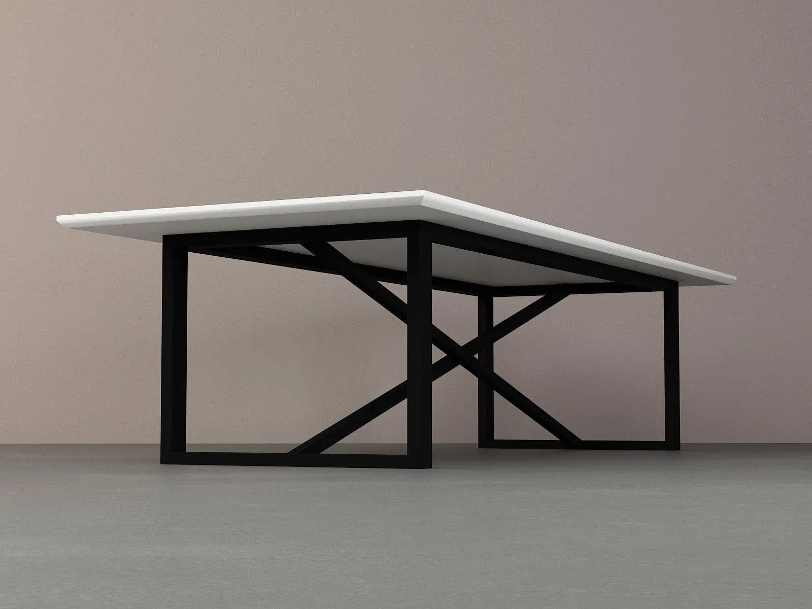 Modern Steel Farmhouse & Conference & Dining Cross X Table Base For 120 ''Tables