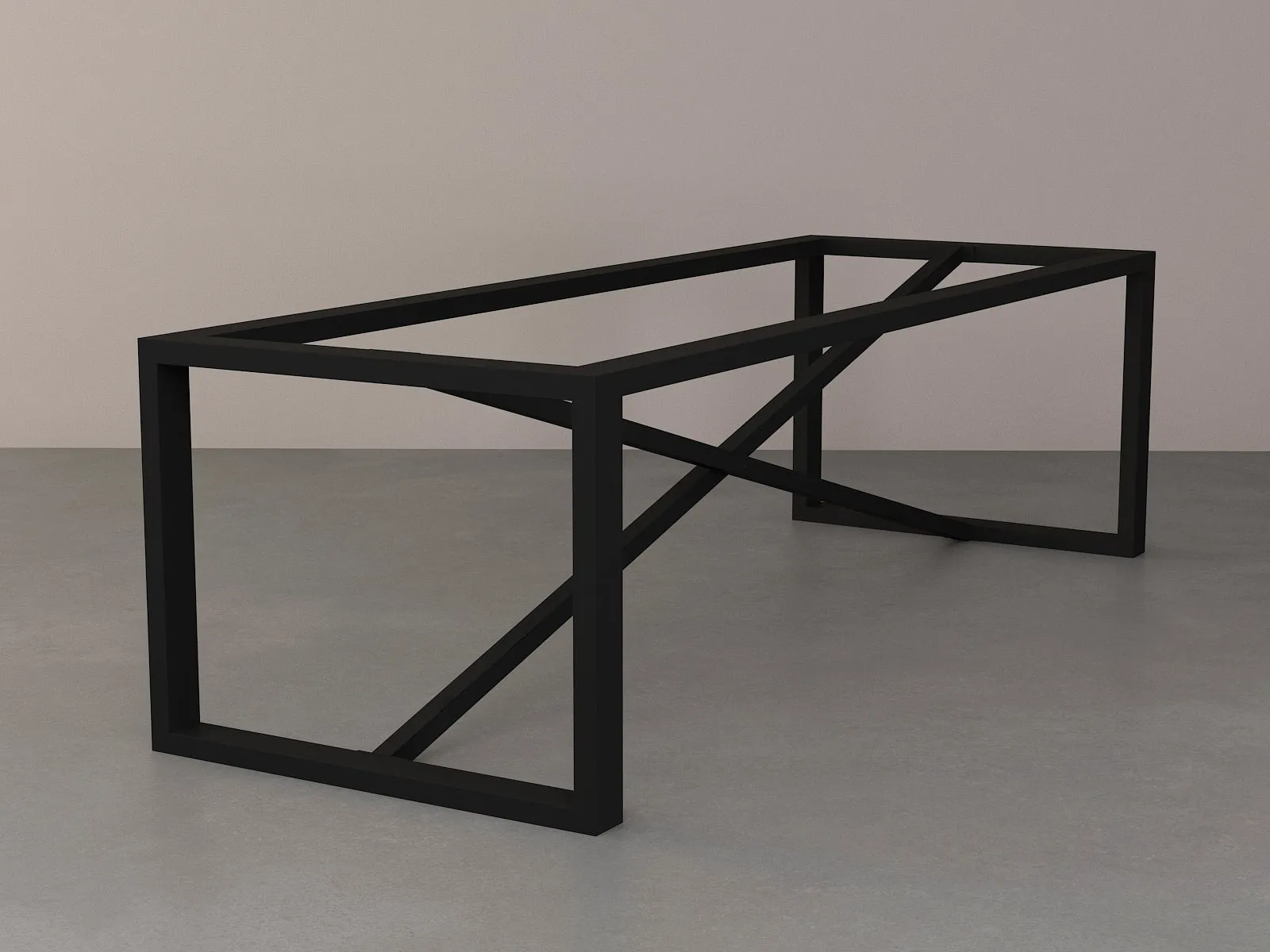 Modern Steel Farmhouse & Conference & Dining Cross X Table Base For 120 ''Tables