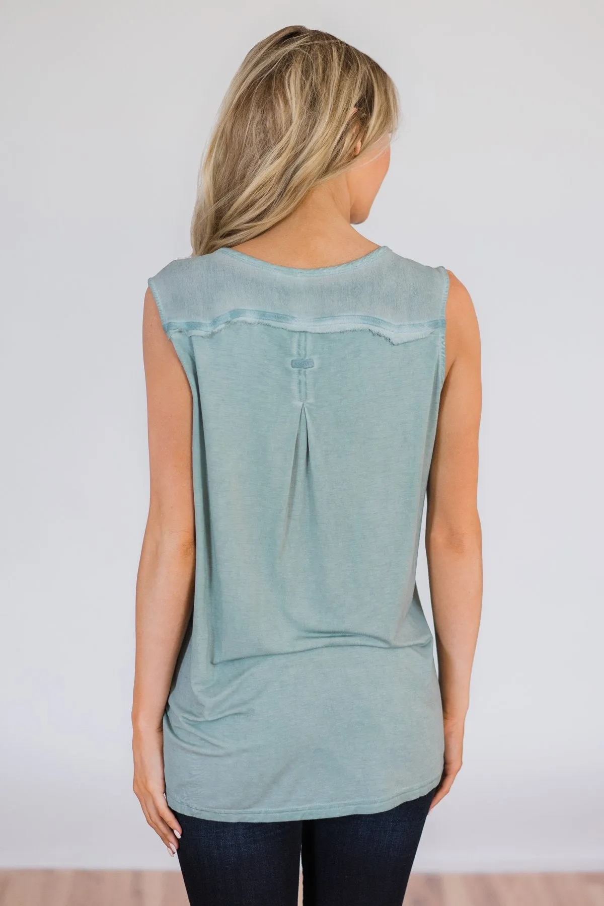 Nowhere to Be Tank Top- Vintage Sea Foam