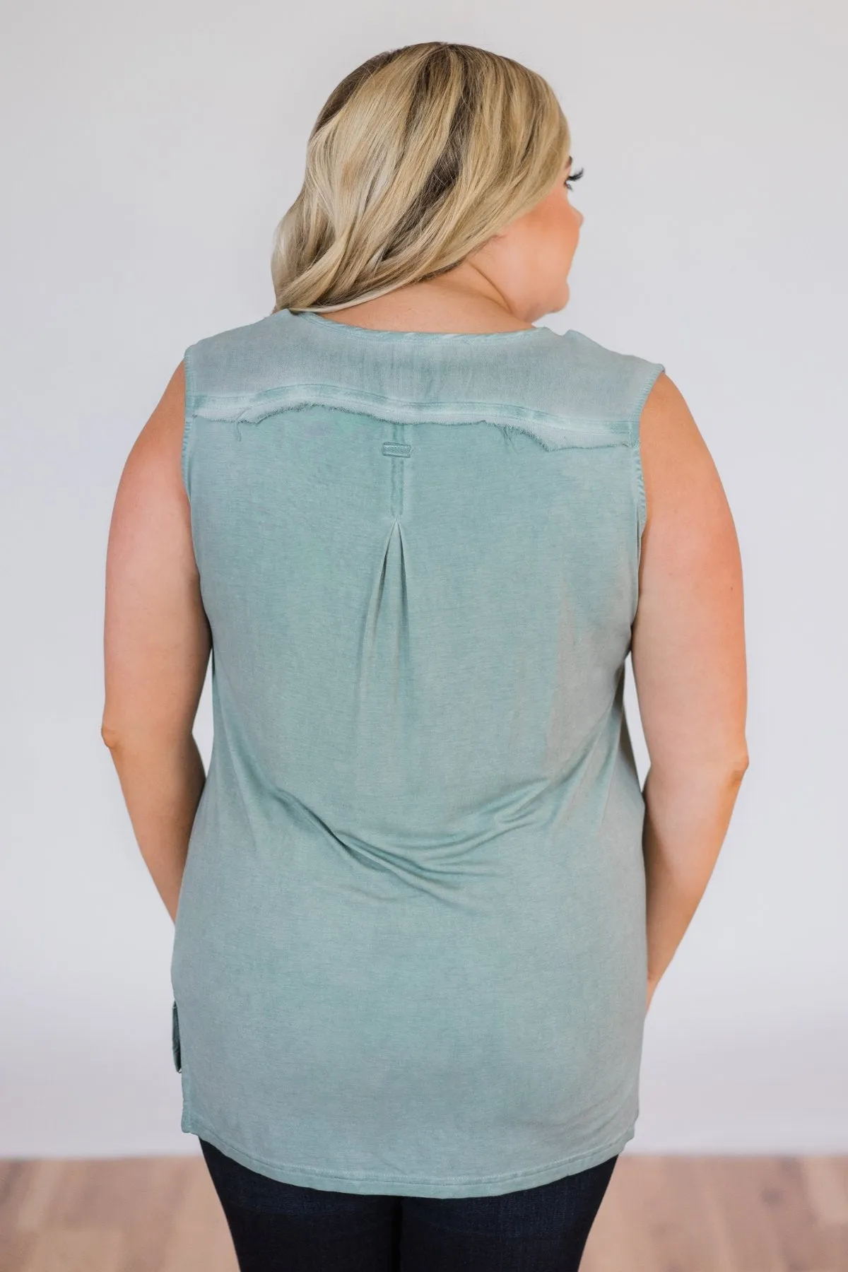 Nowhere to Be Tank Top- Vintage Sea Foam