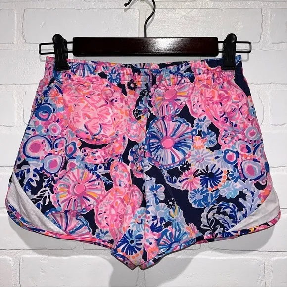 NWT Lilly Pulitzer Luxletic Ocean Trail Shorts In Turtle Amazement