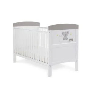 OBABY Grace Inspire Cot Bed Hello World Koala - Grey