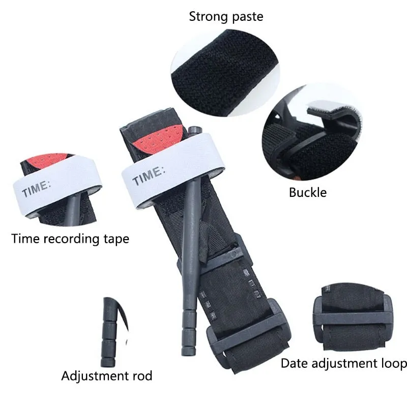 One Hand Emergency Tourniquet Strap with Quick Slow Release Buckle for Portable Emergency First Aid