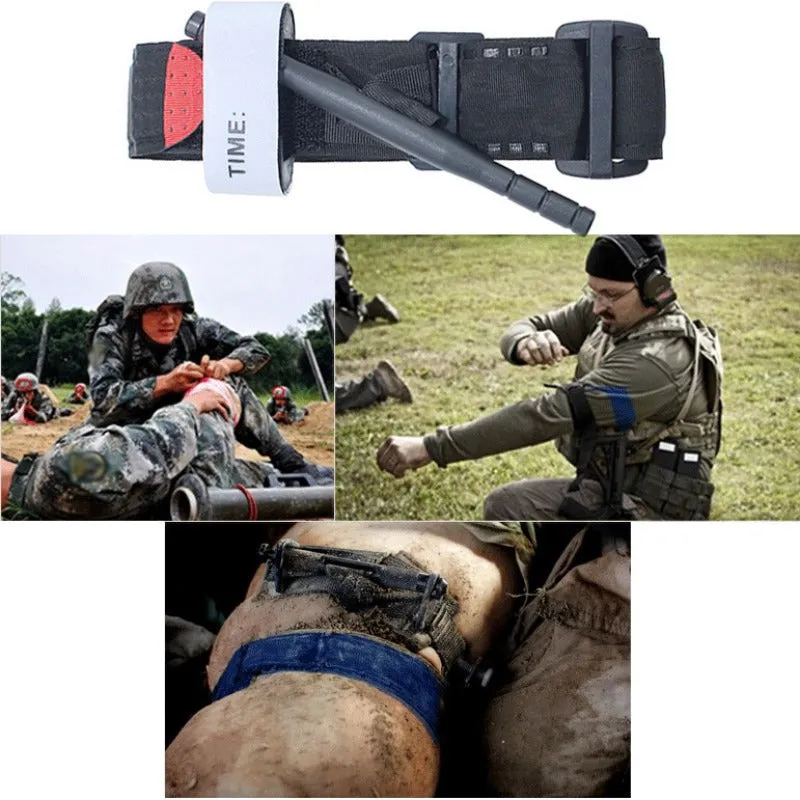 One Hand Emergency Tourniquet Strap with Quick Slow Release Buckle for Portable Emergency First Aid