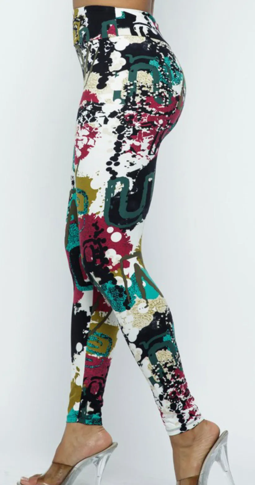 Painted Letters Leggings